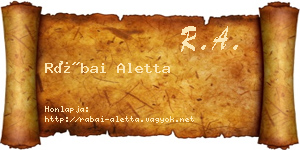 Rábai Aletta névjegykártya